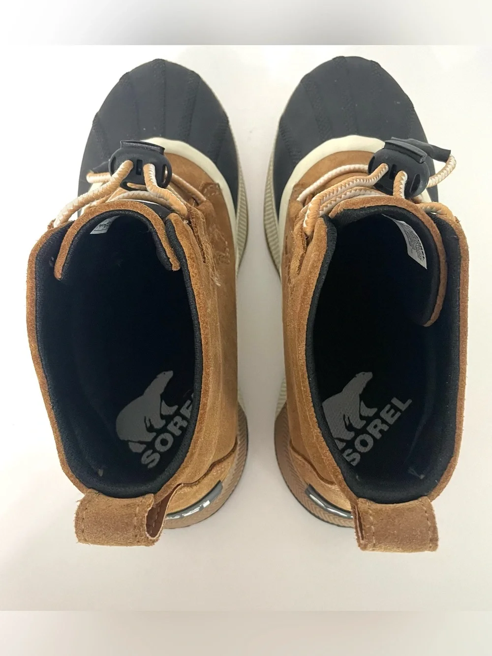 Kids Sorel Out N About Duck Boots Brown Black Cream Sz 4 Waterproof Outdoor